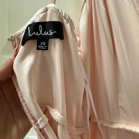 Lulus All About Love Blush Pink Full Length Formal Prom Wedding Dress Size XS - Picture 12 of 15